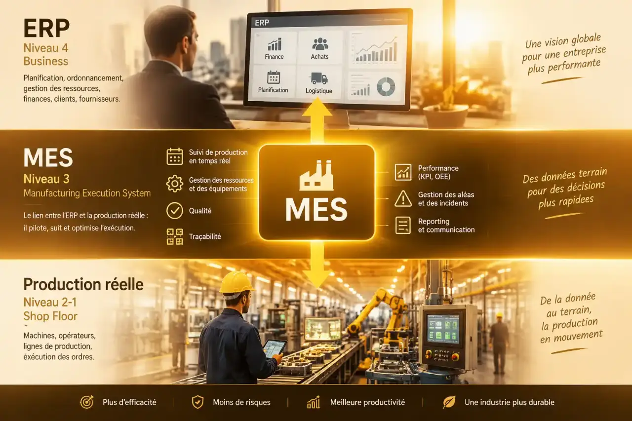 Manufacturing Execution System : le niveau 3 qui relie l’ERP à la production réelle