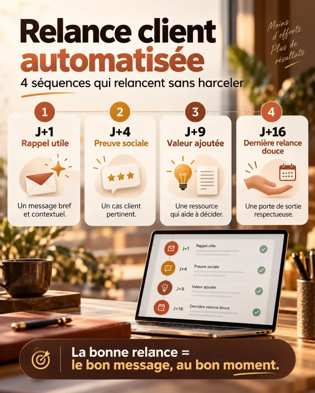 Relance client automatisée : 4 séquences qui relancent sans harceler