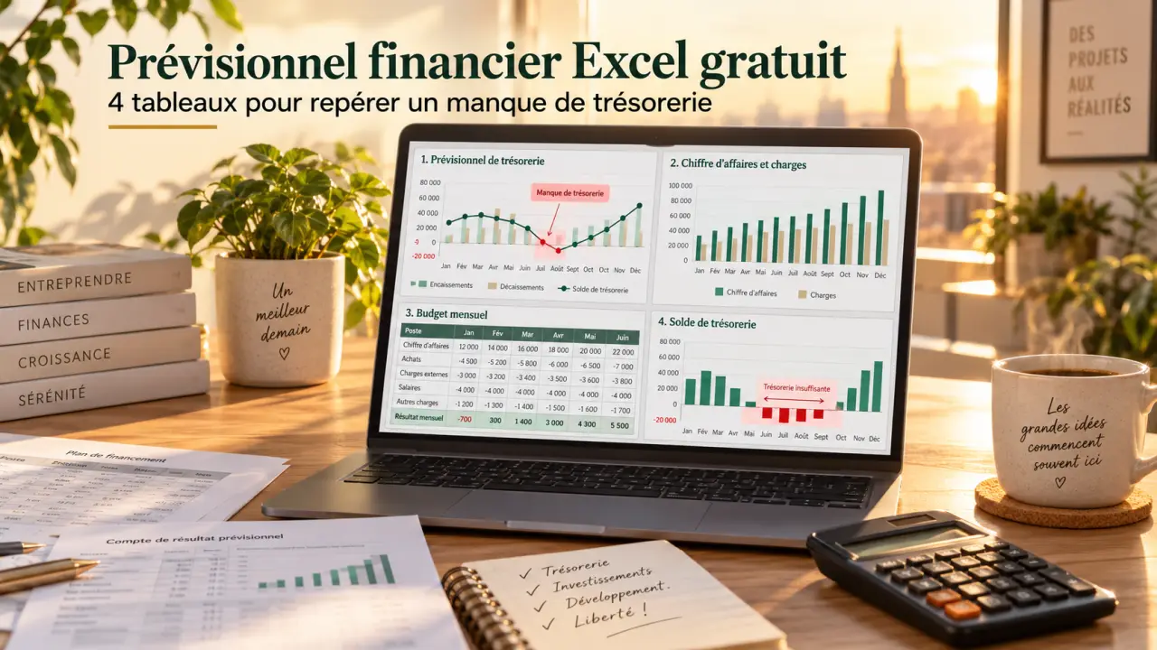 Prévisionnel financier Excel gratuit : 4 tableaux pour repérer un manque de trésorerie